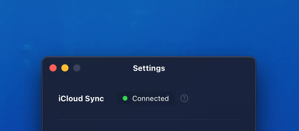 iCloud Sync connected