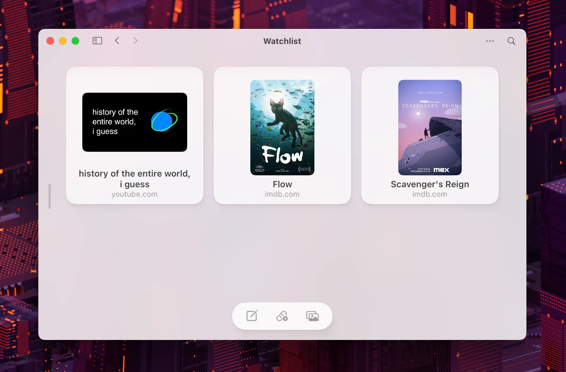 The Bleep app with a grid of content cards