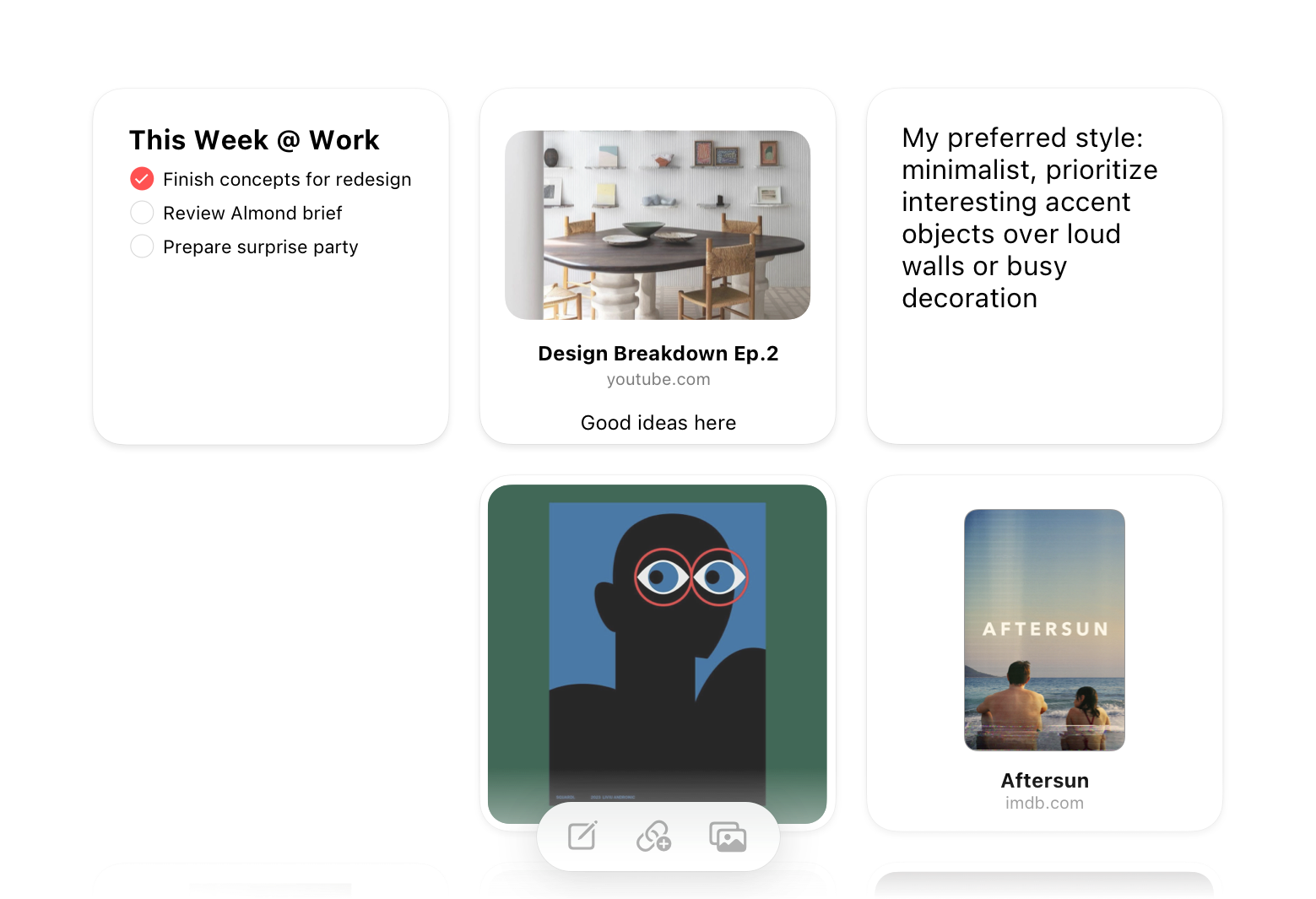 A screenshot of the Bleep app featuring content cards in a square grid